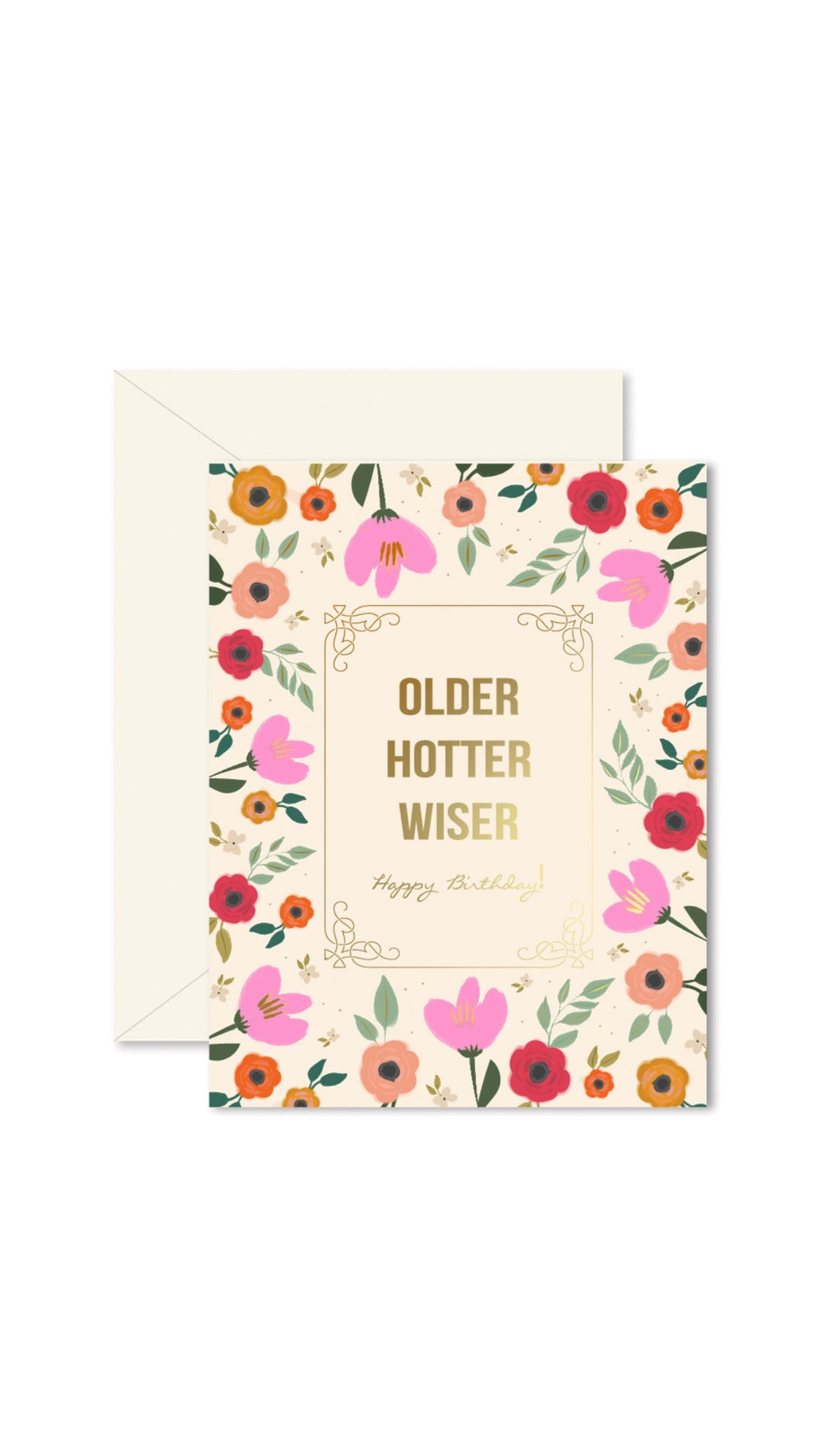 Cosmic Hotter Wiser Birthday Card