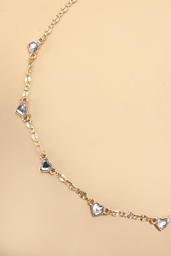 Cosmic Sparkle Heart Layering Chain Necklace