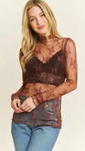 Load image into Gallery viewer, Cosmic Gene Lace Brown Top
