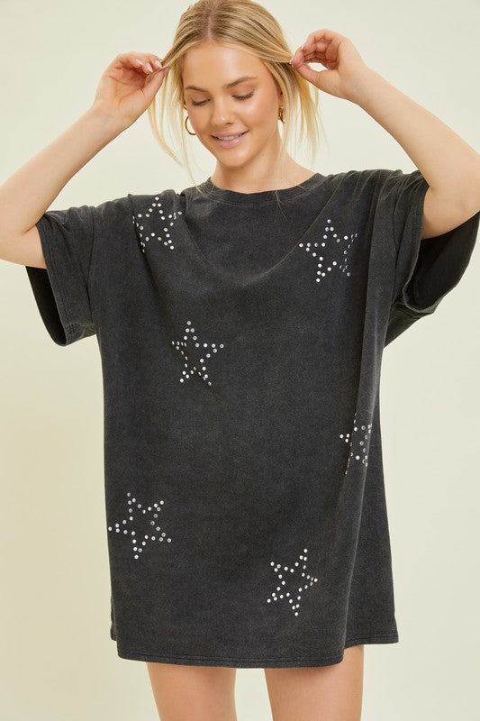 Cosmic Star Bling Tee Dress