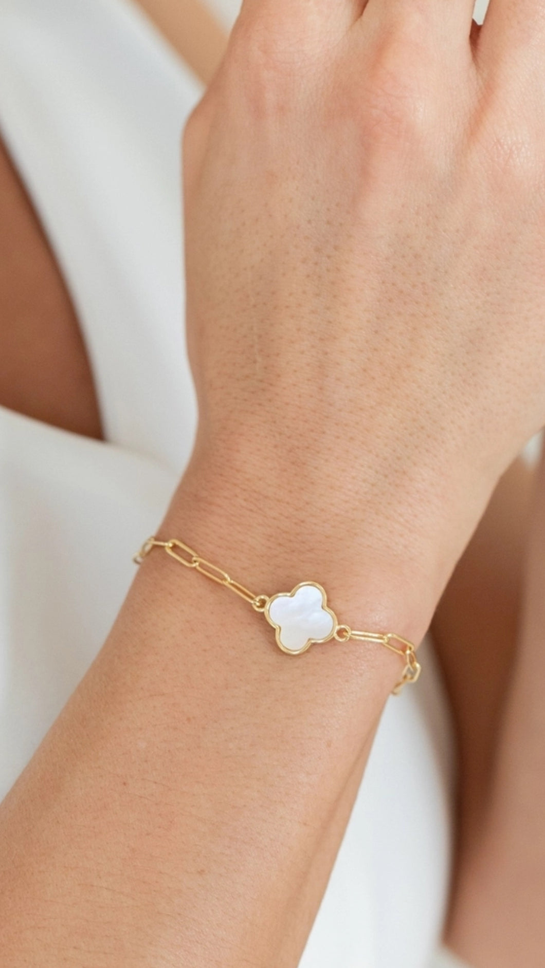 Cosmic Pearled Quatrefoil Bracelet