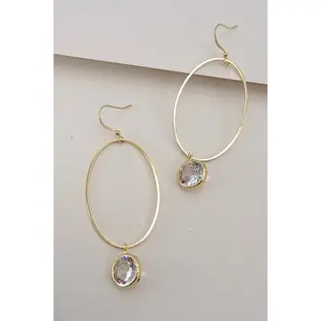 Cosmic Dangle Sparkle Statement Hoop