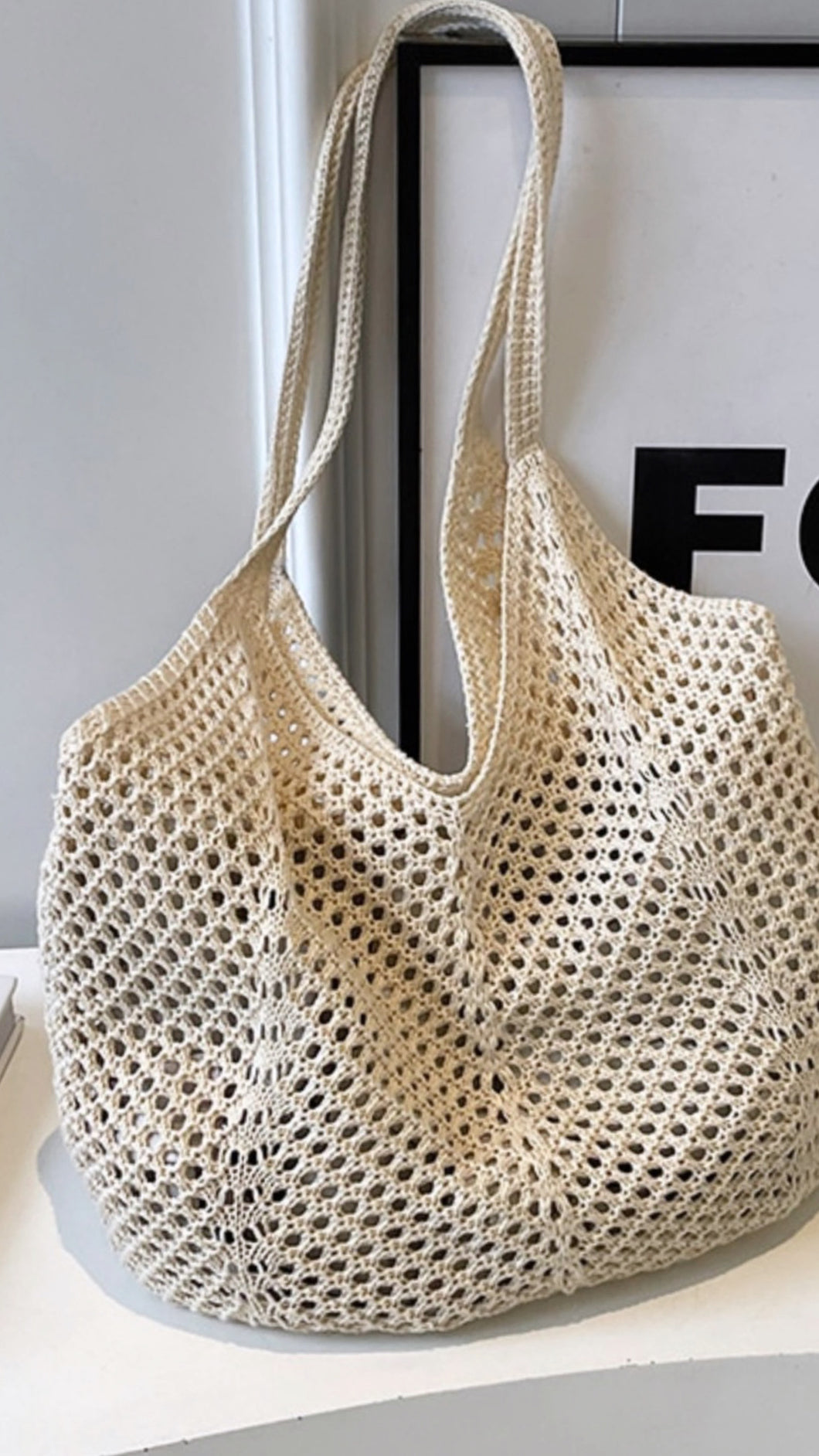 Cosmic Oat Knit Shoulder Tote