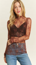 Load image into Gallery viewer, Cosmic Gene Lace Brown Top
