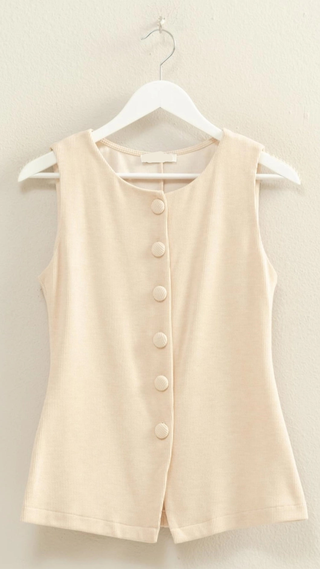 Cosmic Hollis Button Down Beige Top