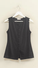 Load image into Gallery viewer, Cosmic Hollis Black Button Top
