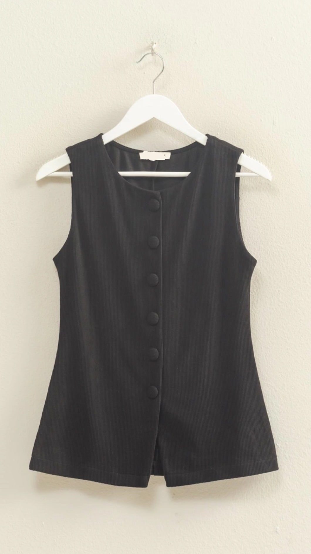Cosmic Hollis Black Button Top