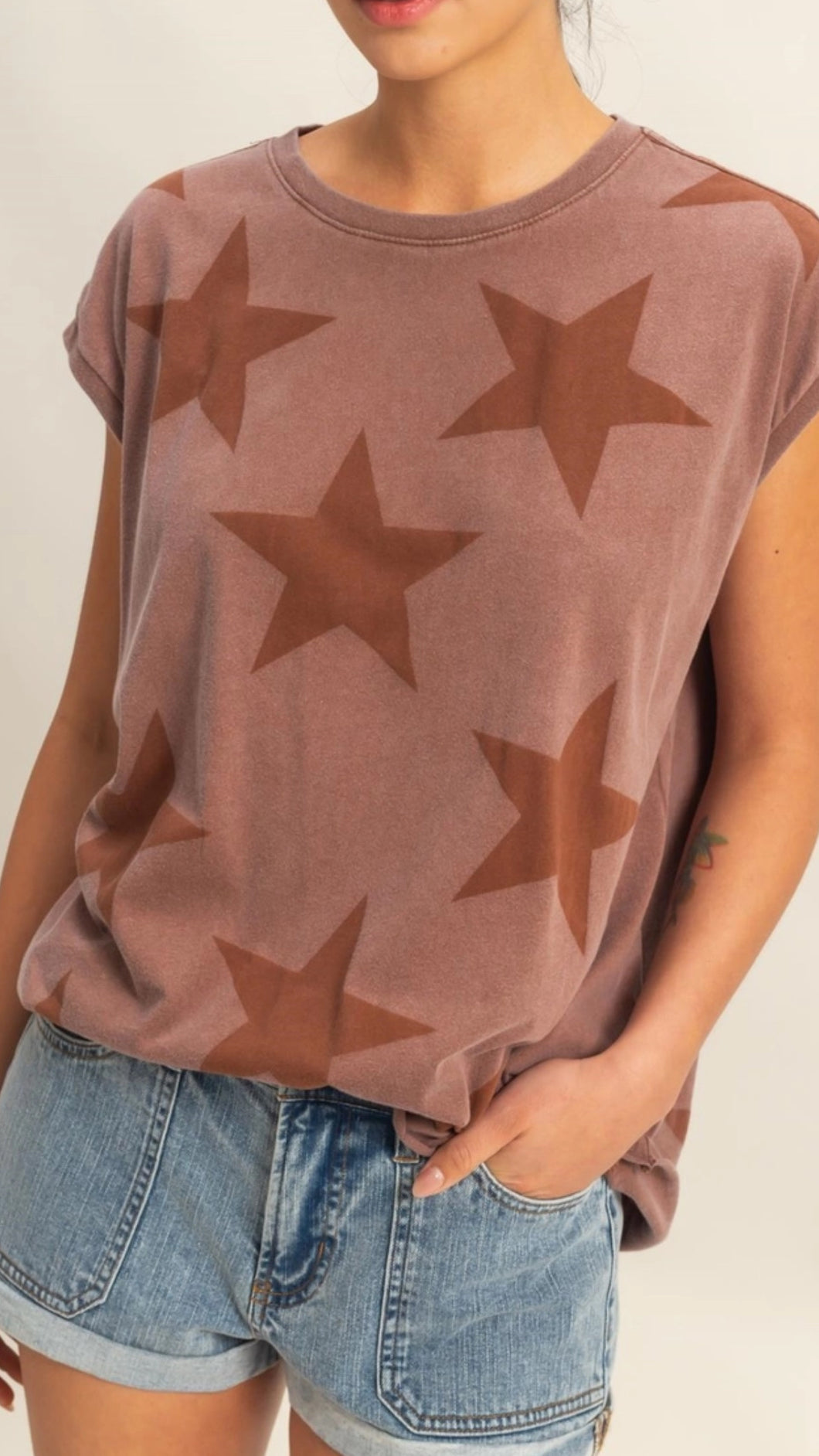 Cosmic Starr Mocha Muscle Tee