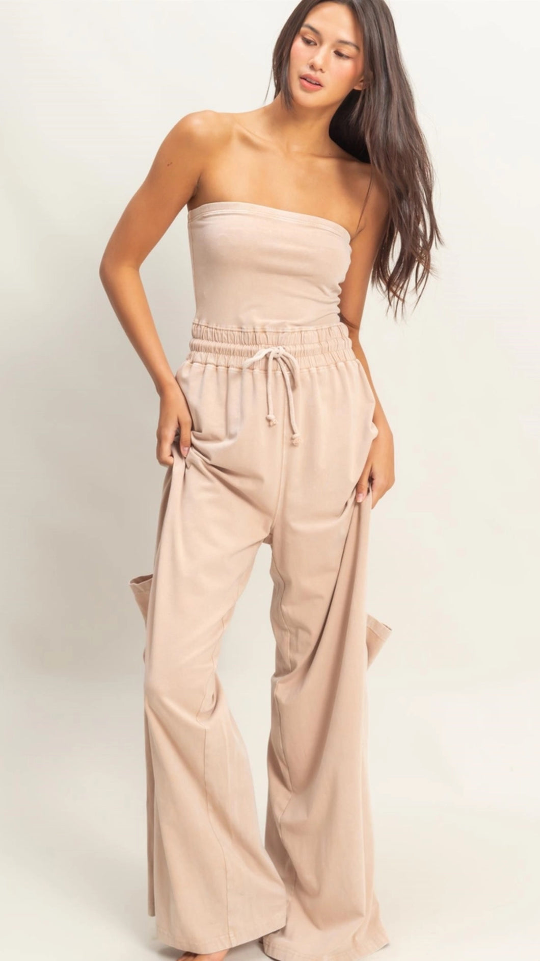 Cosmic Drew Taupe Jumpsuit