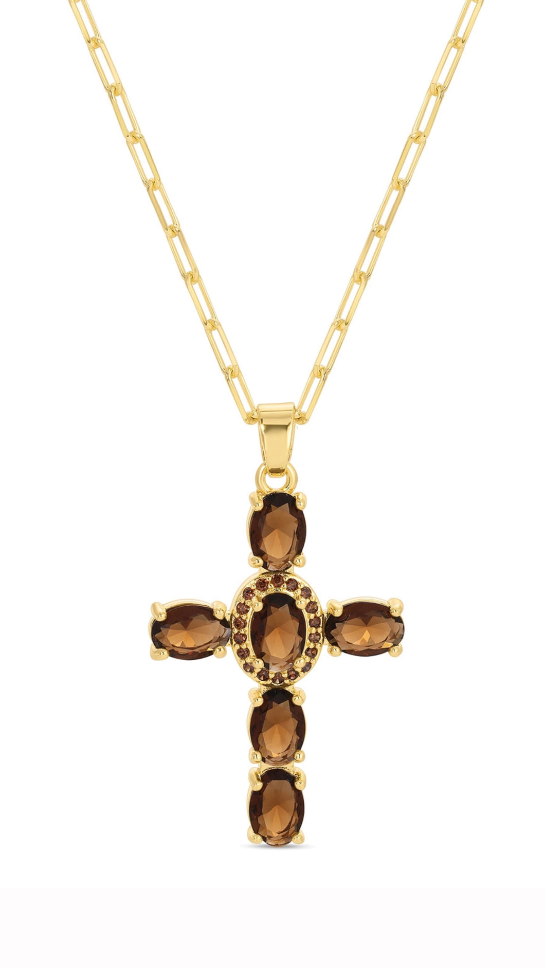 Cosmic Jeweled Cross Necklace