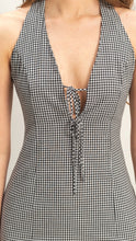 Load image into Gallery viewer, Cosmic Ember Black Check Mini Dress

